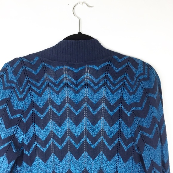 Missoni open front blue chevron cardigan duster - Picture 7 of 8